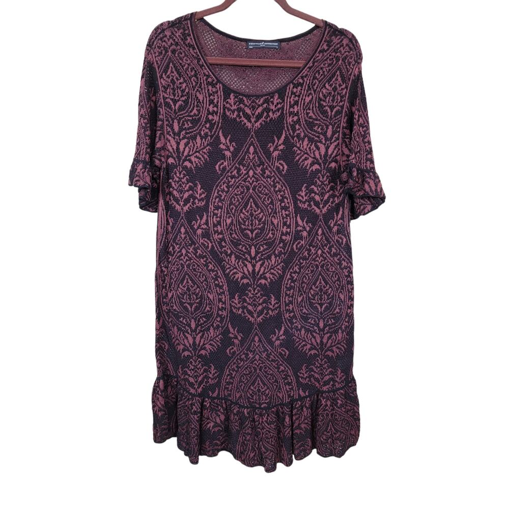 Peruvian Connection Size Small Knit Unlined Half Sleeve Round Neck Women's Dress